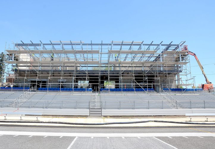 New press box under construction at Harrison Central’s Wagner Field